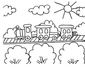 Раскраска поезд - рисунок №20