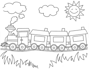 Раскраска поезд - рисунок №21