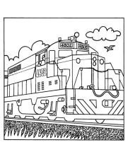 Раскраска поезд - рисунок №6