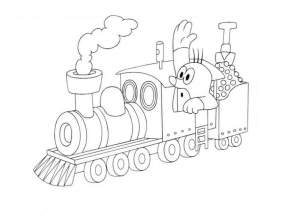 Раскраска поезд - рисунок №9