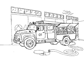 Раскраска пожарная безопасность  - рисунок №4