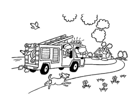 Раскраска пожарная безопасность  - рисунок №5