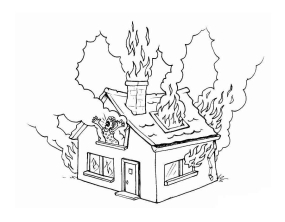 Раскраска пожарная безопасность  - рисунок №6
