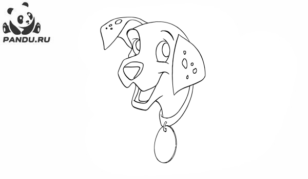 Раскраска 101 далматинец. Голова далматинца
