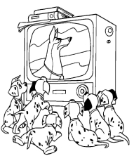 Далматинцы смотрят телевизор