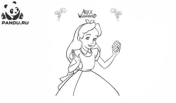 Раскраска Алиса в Стране чудес. Алиса из мультика