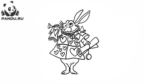 Раскраска Алиса в Стране чудес. Кролик