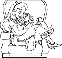 Алиса с котенком на кресле