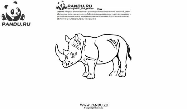Раскраска Дикие животные. Задание 21.