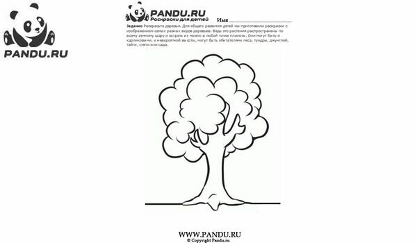 Раскраска Деревья. Задание 2.